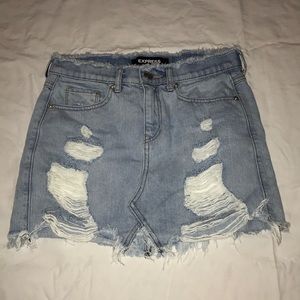 Express Ripped Denim Skirt